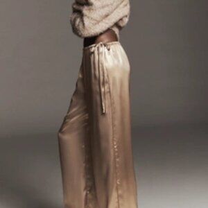 Maeve Liquid Shine Party Pull on Pants Gold Size S NWT